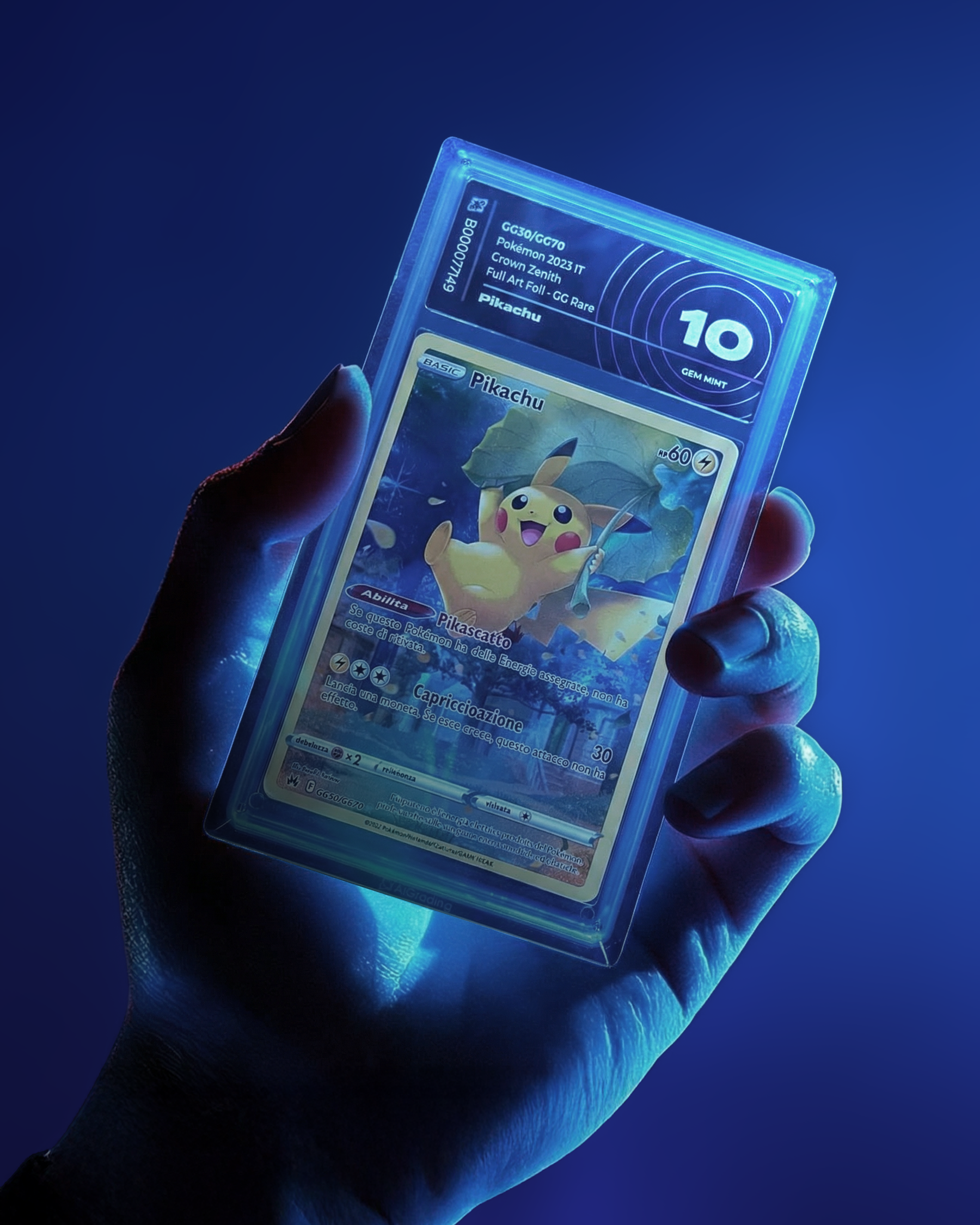 Carta collezionabile sigillata in case rigida trasparente per il servizio di gradazione