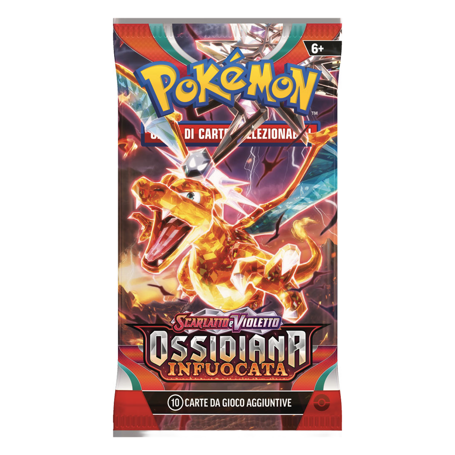 Scarlatto e Violetto Ossidiana Infuocata OBF Artwork Charizard Busta 10 Carte (IT)