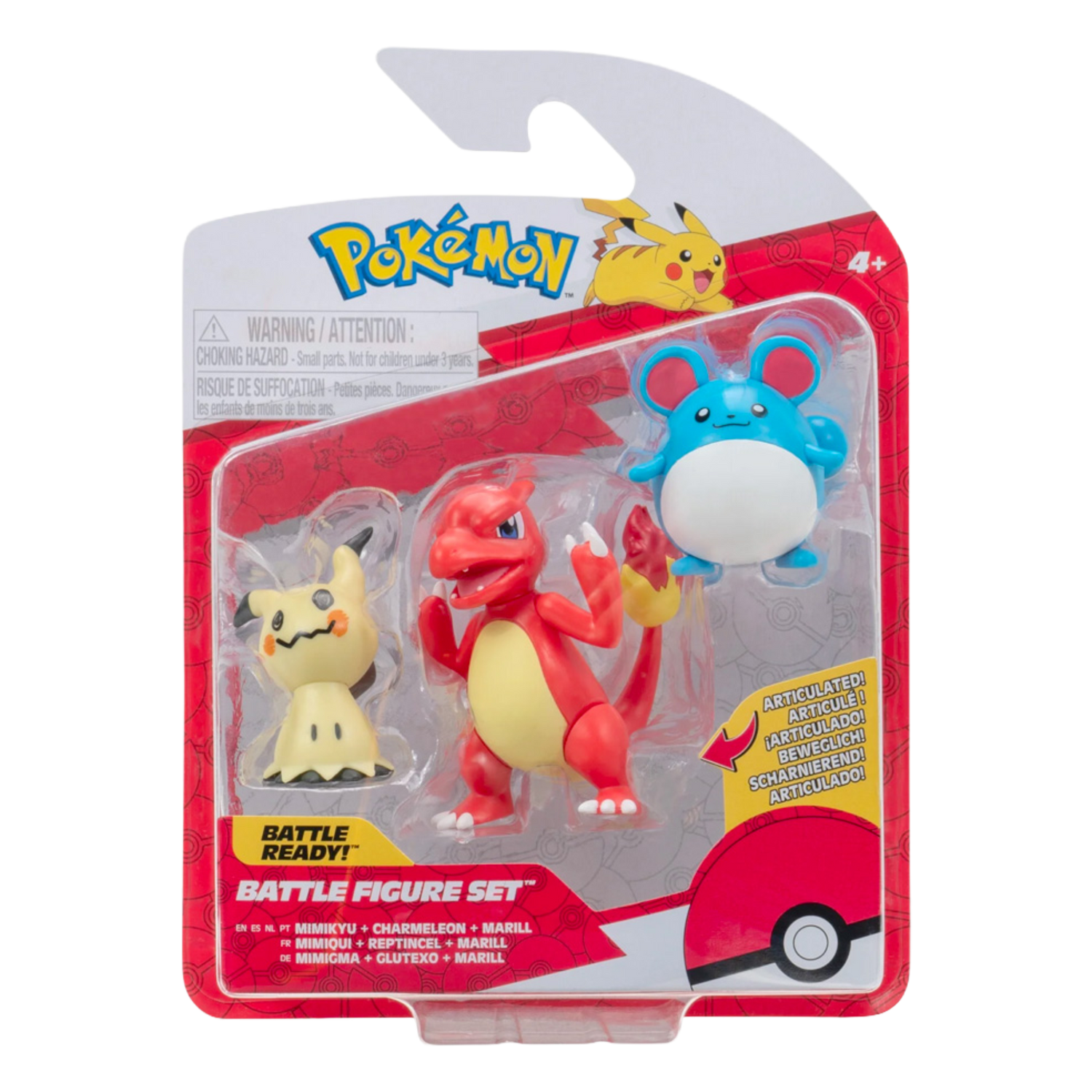 Battle Figure Set Mimikyu, Charmeleon & Marill (IT)
