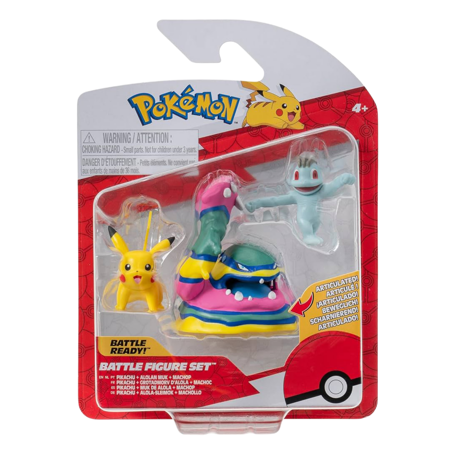 Battle Figure Set Pikachu, Alolan Muk & Machop (IT)