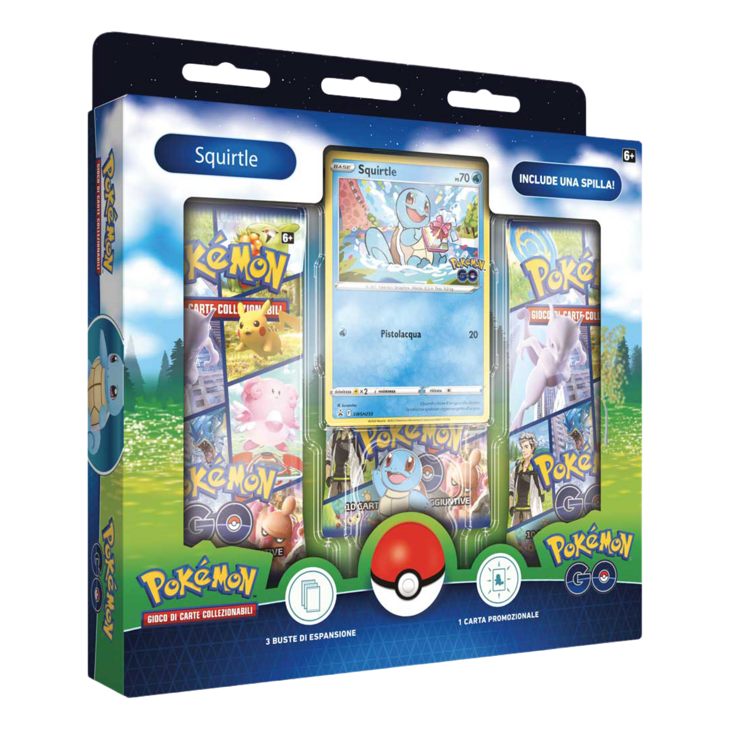 Spada e Scudo Pokemon GO PGO Collezione con Spilla Squirtle (IT)