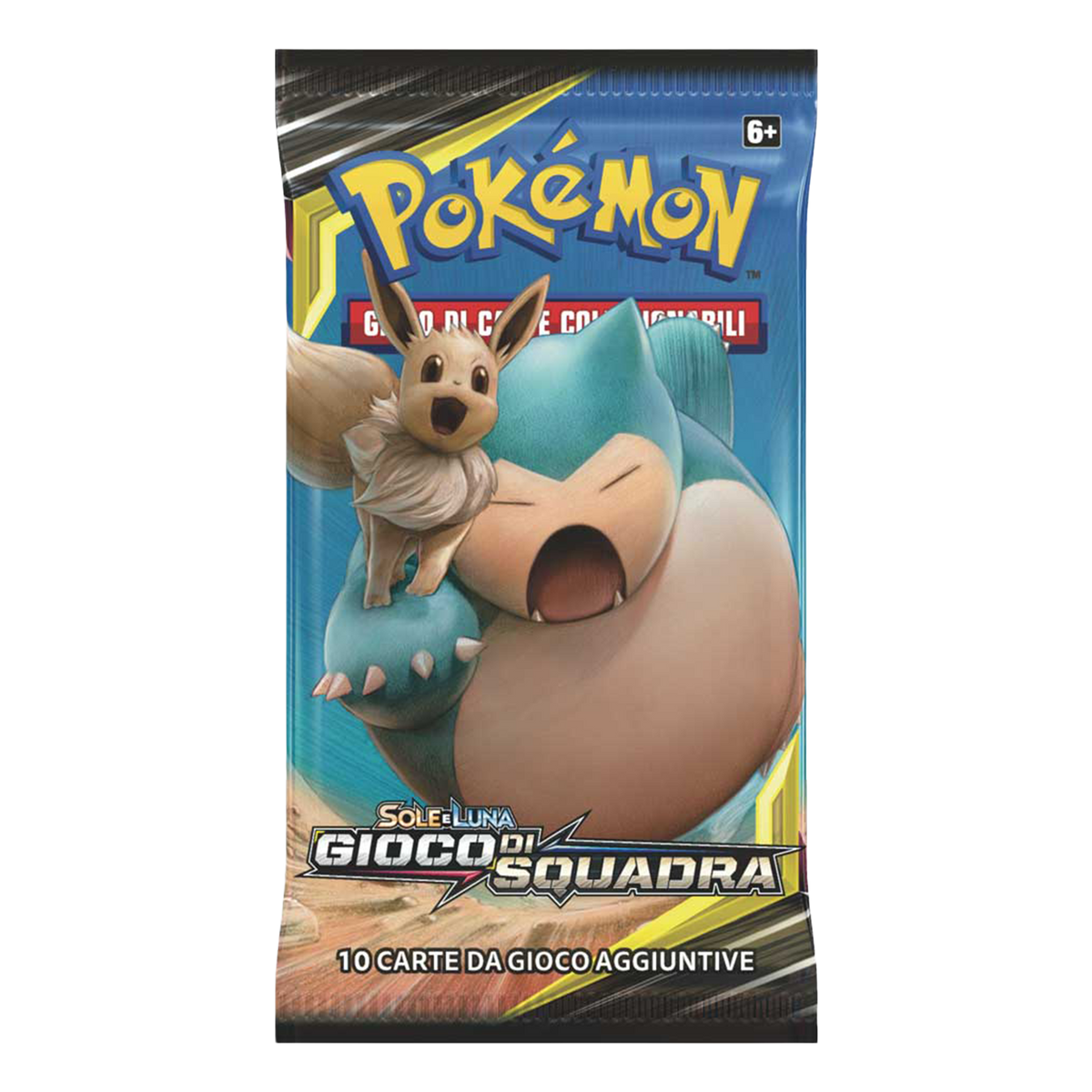 Sole e Luna Gioco di Squadra TEU Artwork Eevee e Snorlax Busta 10 Carte (IT)