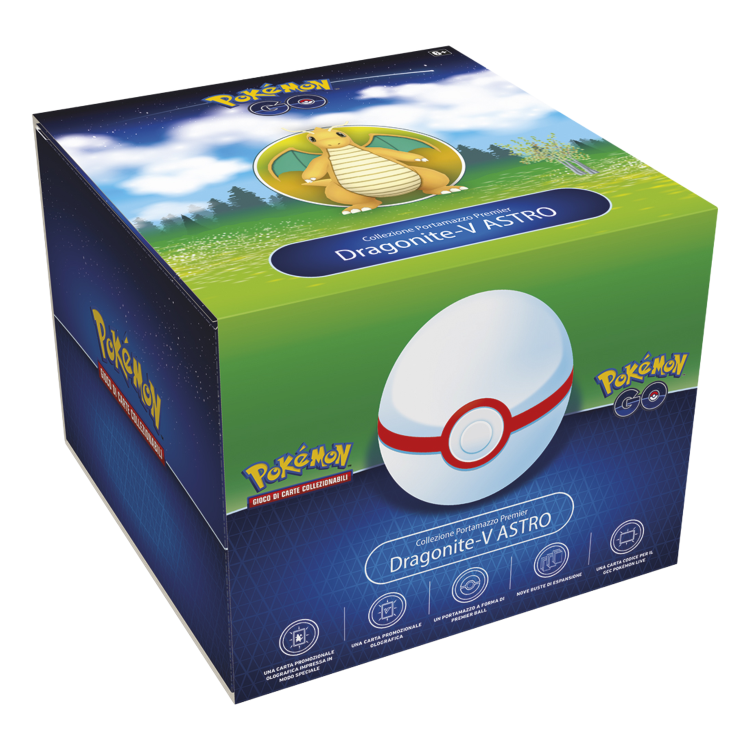 Spada e Scudo Pokemon GO PGO Collezione Porta Mazzo Premier Dragonite V ASTRO (IT)