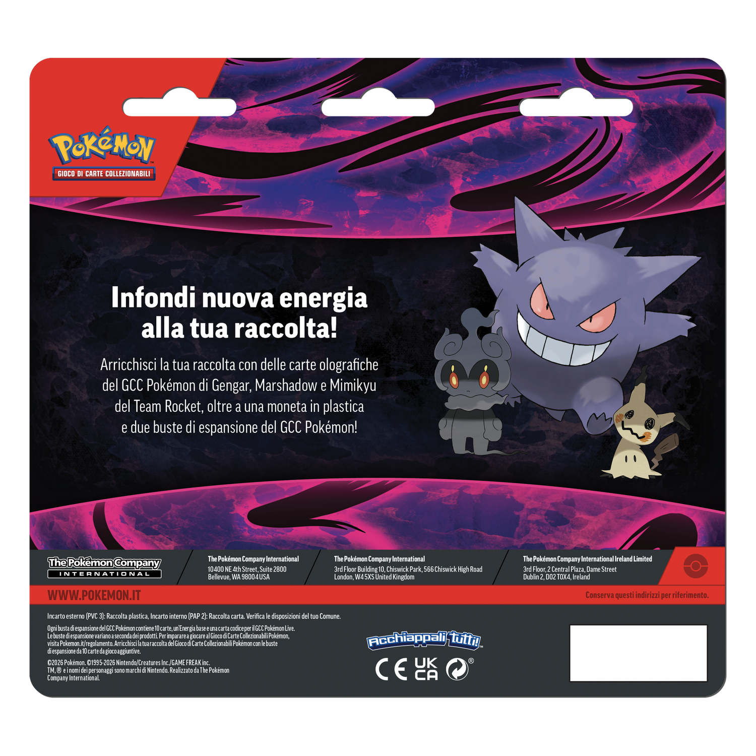 Megaevoluzione Gengar, Marshadow e Mimikyu Blister 2 Buste (IT)