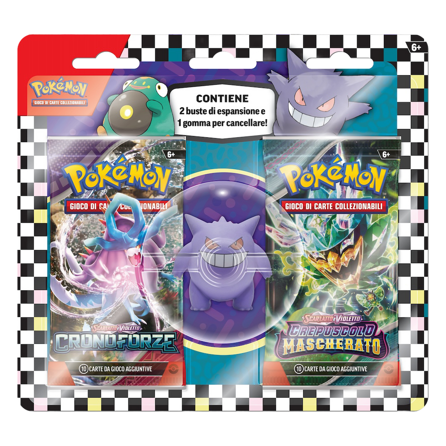 Scarlatto e Violetto Gengar Blister 2 Buste con Gomma Collezionabile (IT)