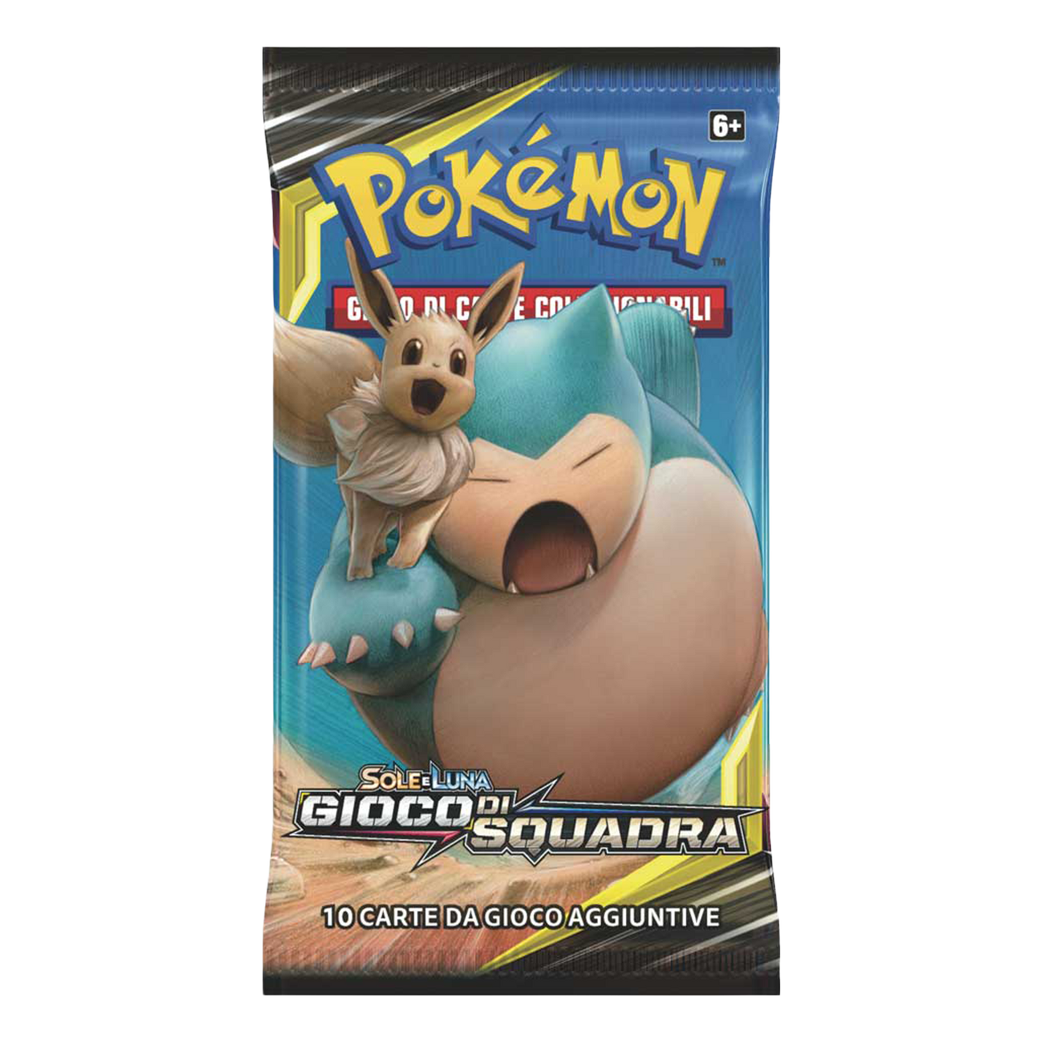 Sole e Luna Gioco di Squadra TEU Artwork Eevee e Snorlax Busta 10 Carte (IT)
