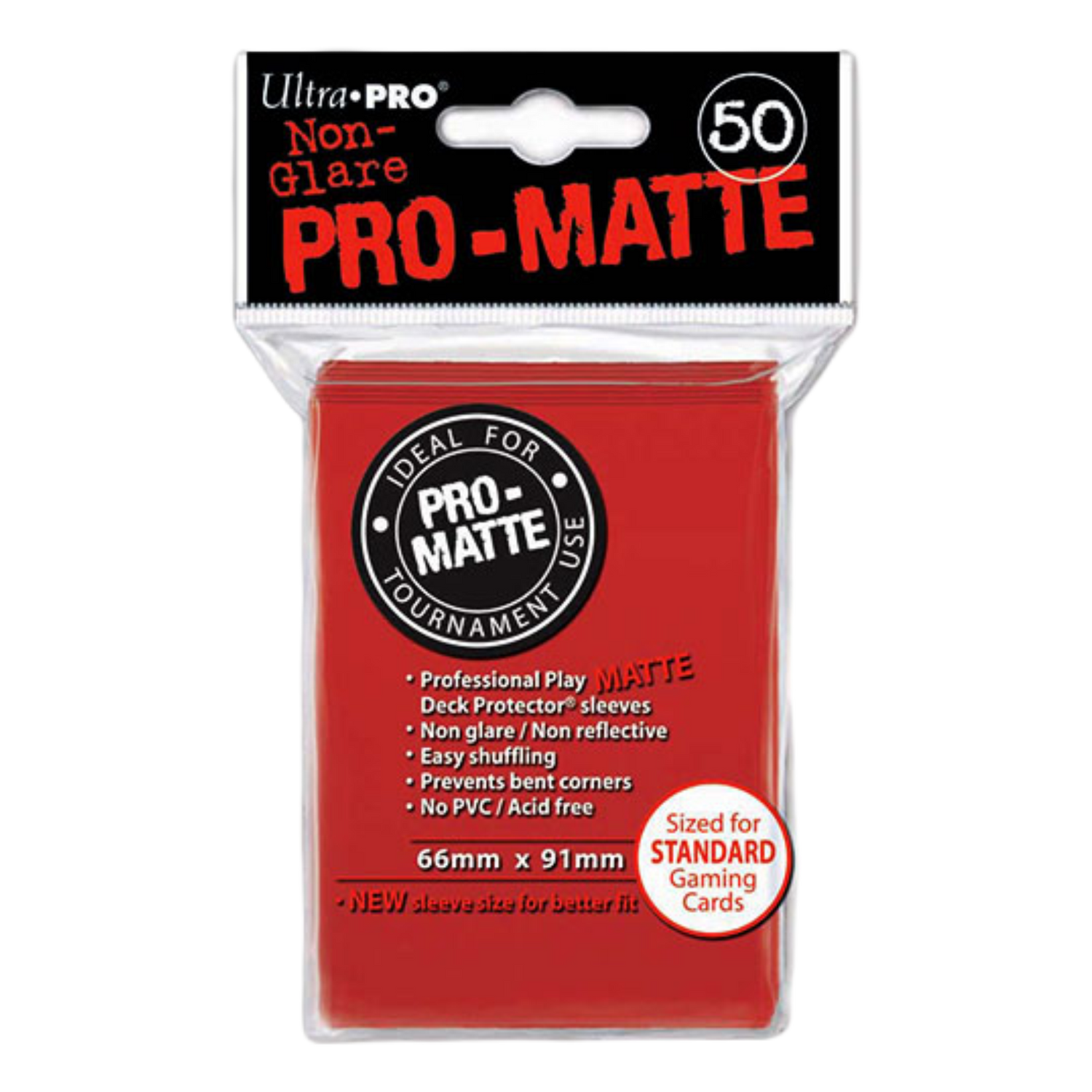 50 Proteggi Carte Standard Pro-Matte Non-Glare Red (EN)