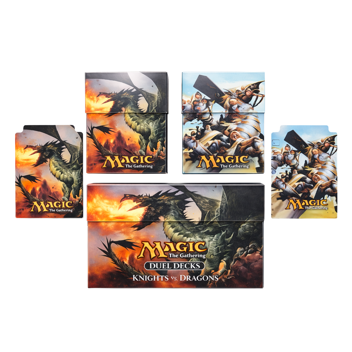 Porta Mazzo Orizzontale Doppio Knights Vs. Dragons (EN)