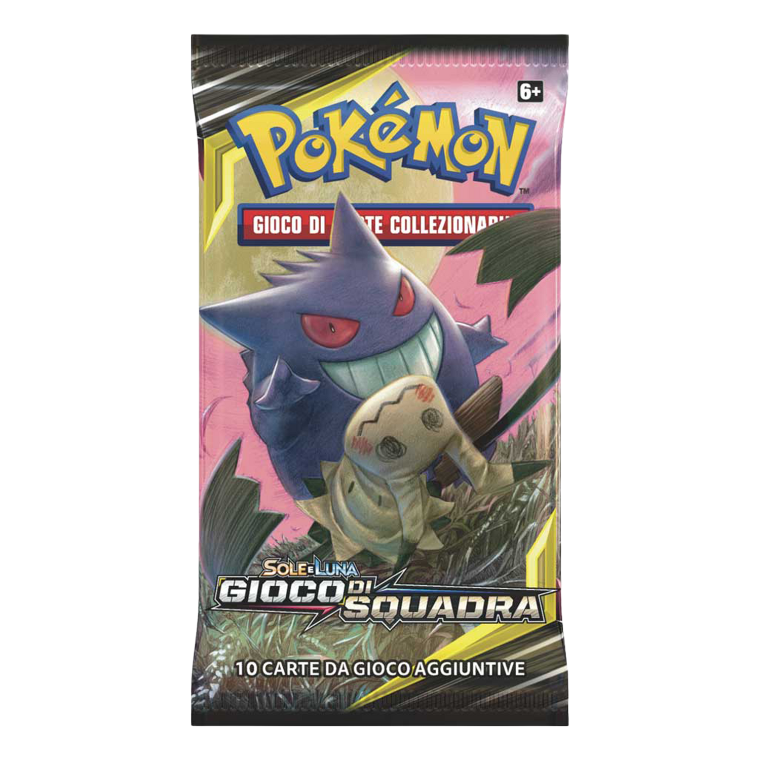 Sole e Luna Gioco di Squadra TEU Artwork Gengar e Mimikyu Busta 10 Carte (IT)