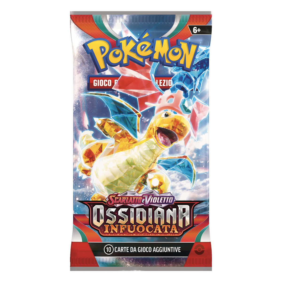 Scarlatto e Violetto Ossidiana Infuocata OBF Artwork Dragonite Busta 10 Carte (IT)