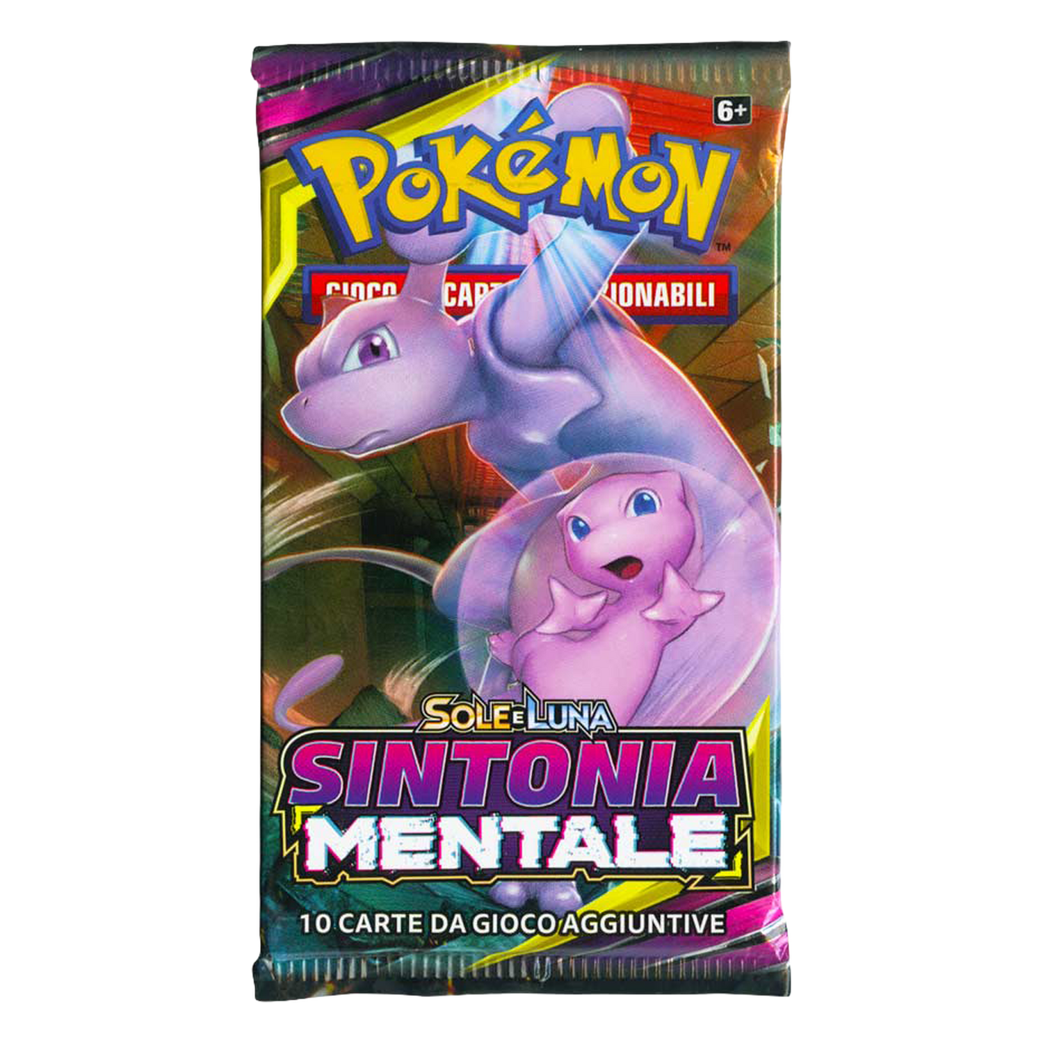 Sole e Luna Sintonia Mentale UNM Artwork Mew e Mewtwo Busta 10 Carte (IT)