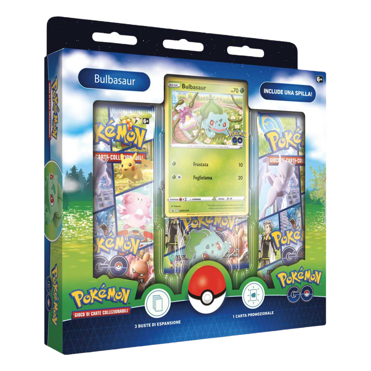 Spada e Scudo Pokemon GO PGO Collezione con Spilla Bulbasaur (IT)