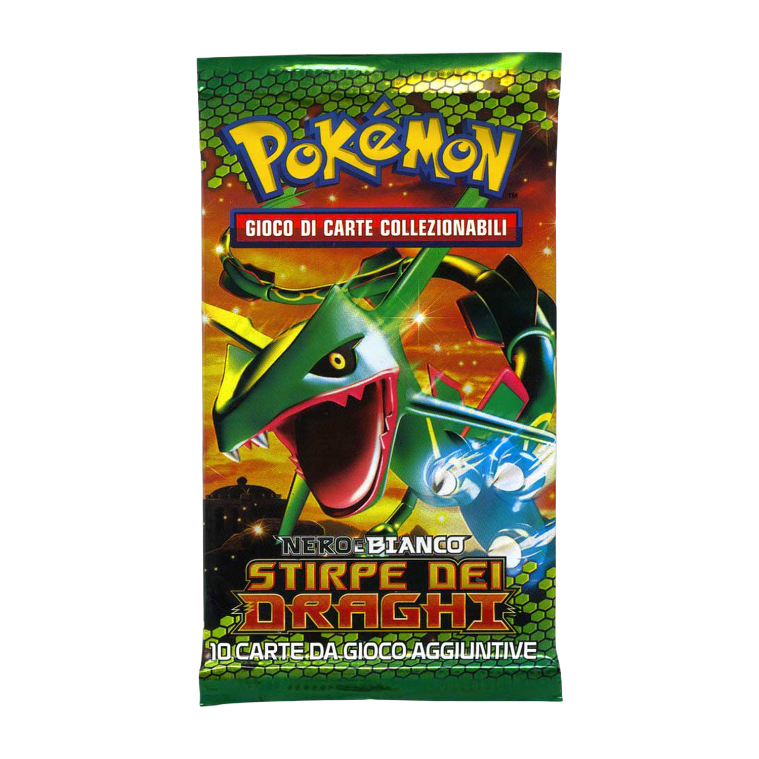 Nero e Bianco Stirpe dei Draghi DRV Artwork Rayquaza Busta 10 Carte (IT)