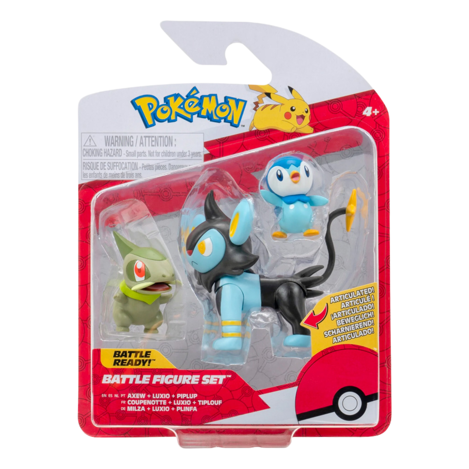 Battle Figure Set Axew, Luxio & Piplup (IT)