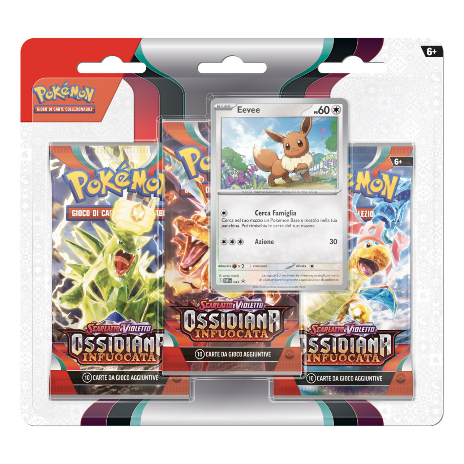 Scarlatto e Violetto Ossidiana Infuocata OBF Eevee Blister 3 Buste (IT)