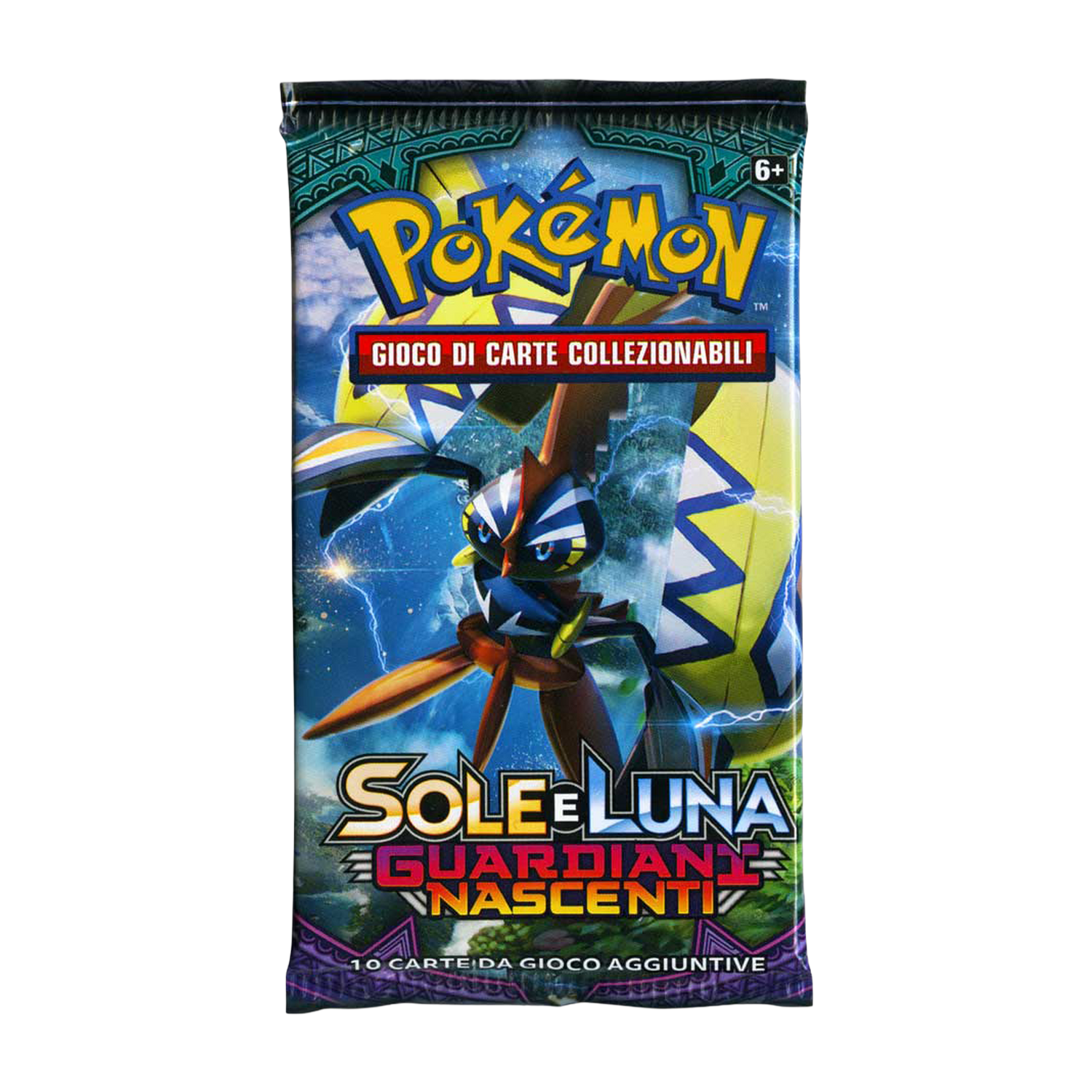 Sole e Luna Guardiani Nascenti GRI Artwork Tapu Koko Busta 10 Carte (IT)