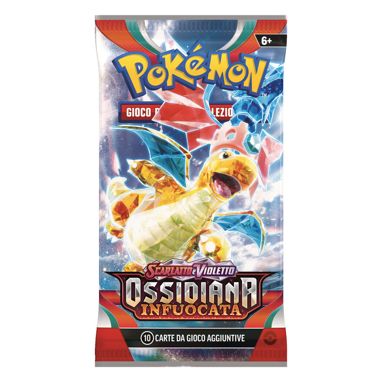 Scarlatto e Violetto Ossidiana Infuocata OBF Artwork Dragonite Busta 10 Carte (IT)