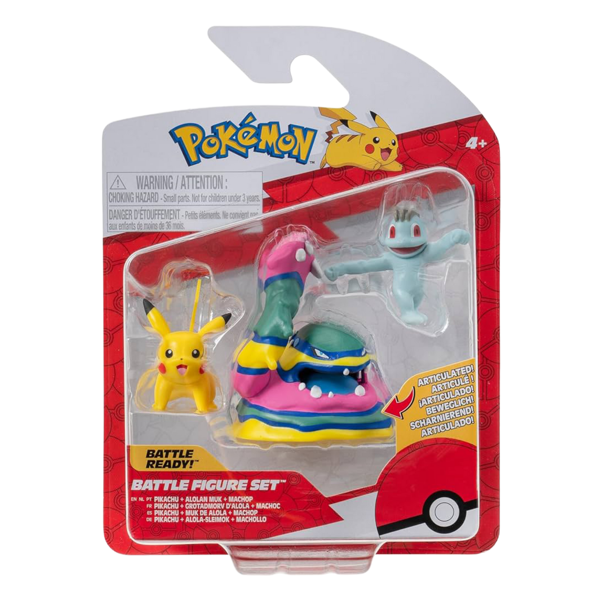 Battle Figure Set Pikachu, Alolan Muk & Machop (IT)