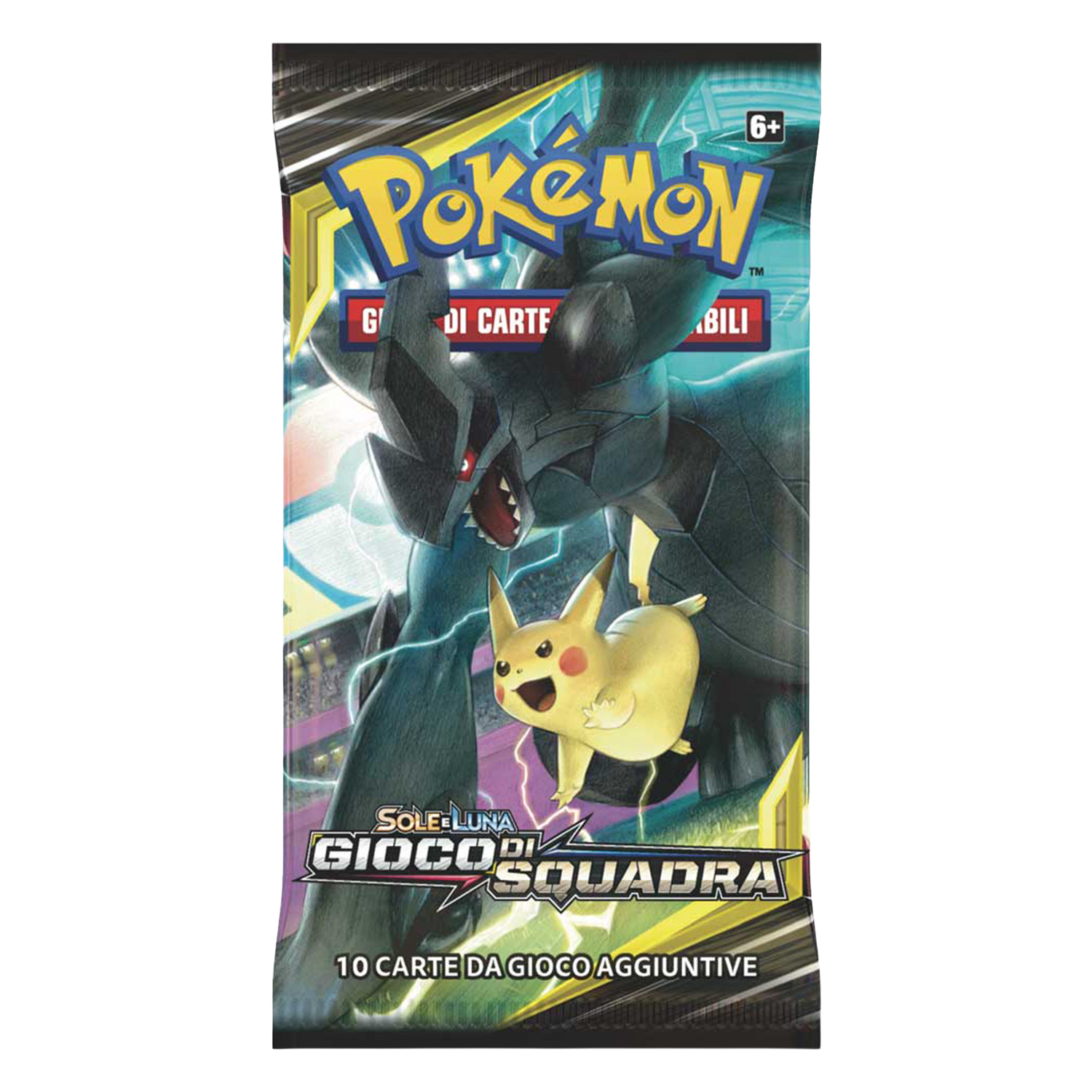Sole e Luna Gioco di Squadra TEU Artwork Pikachu e Zekrom Busta 10 Carte (IT)