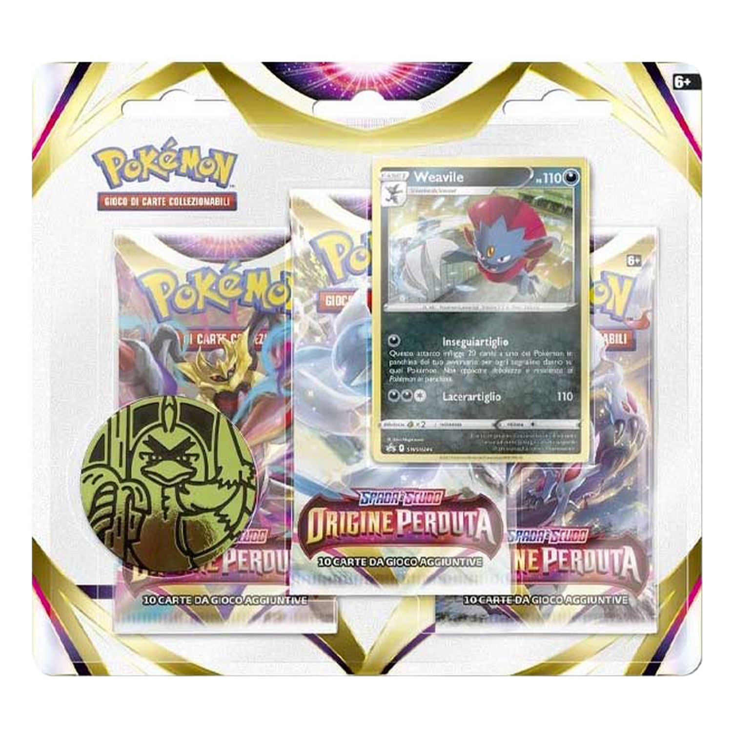 Spada e Scudo Origine Perduta LOR Weavile Blister 3 Buste (IT)