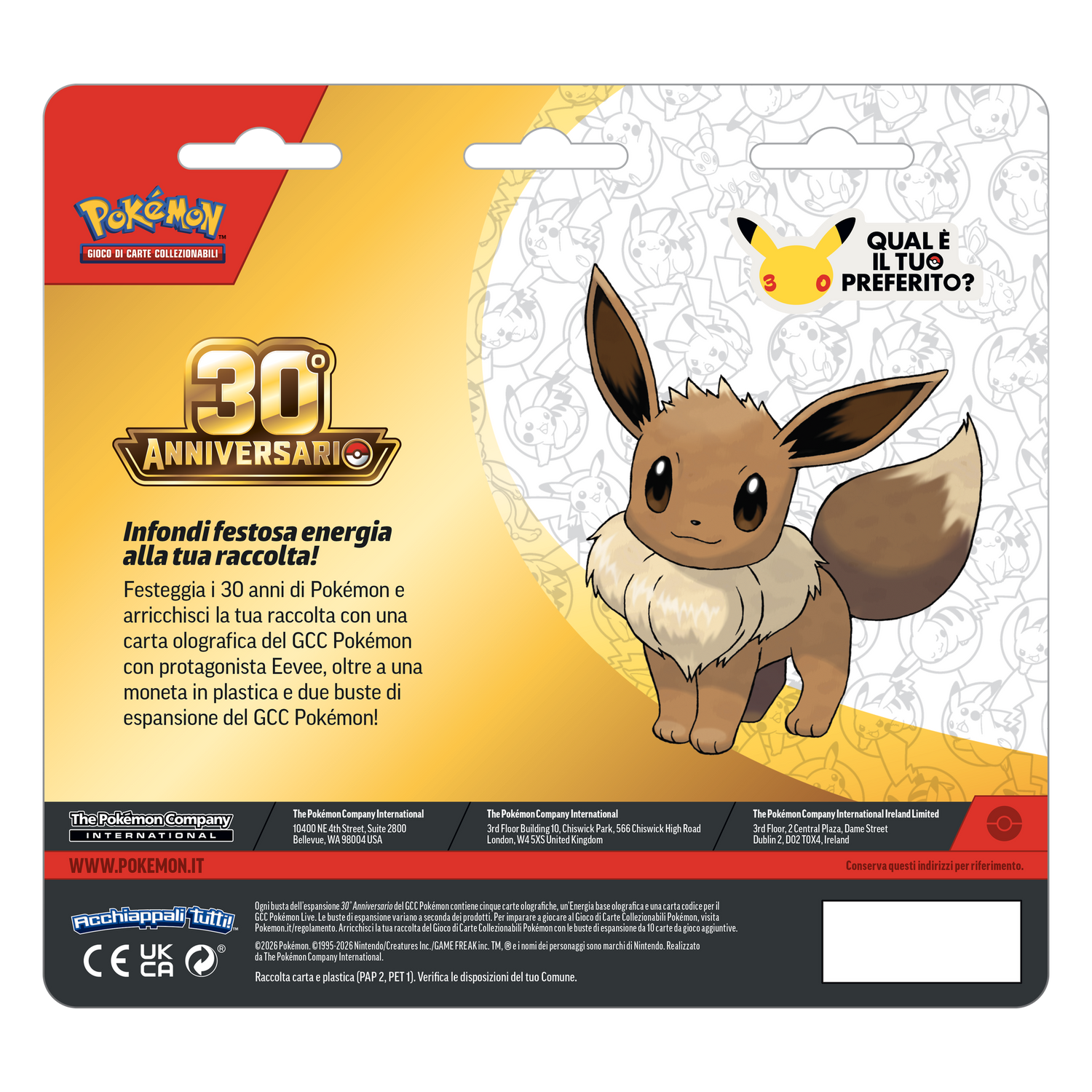 30esimo Anniversario Eevee Blister 2 Buste (IT)