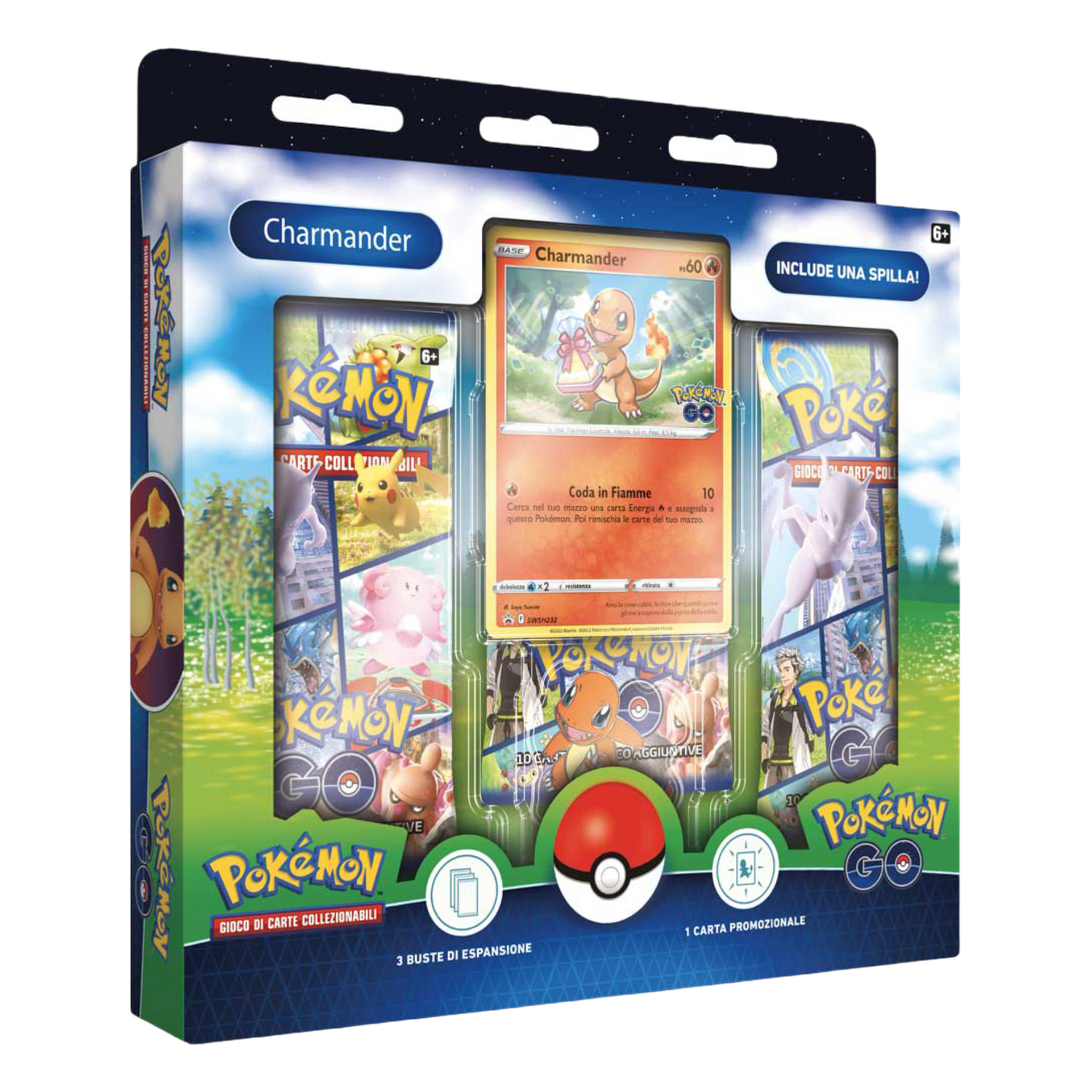 Spada e Scudo Pokemon GO PGO Collezione con Spilla Charmander (IT)