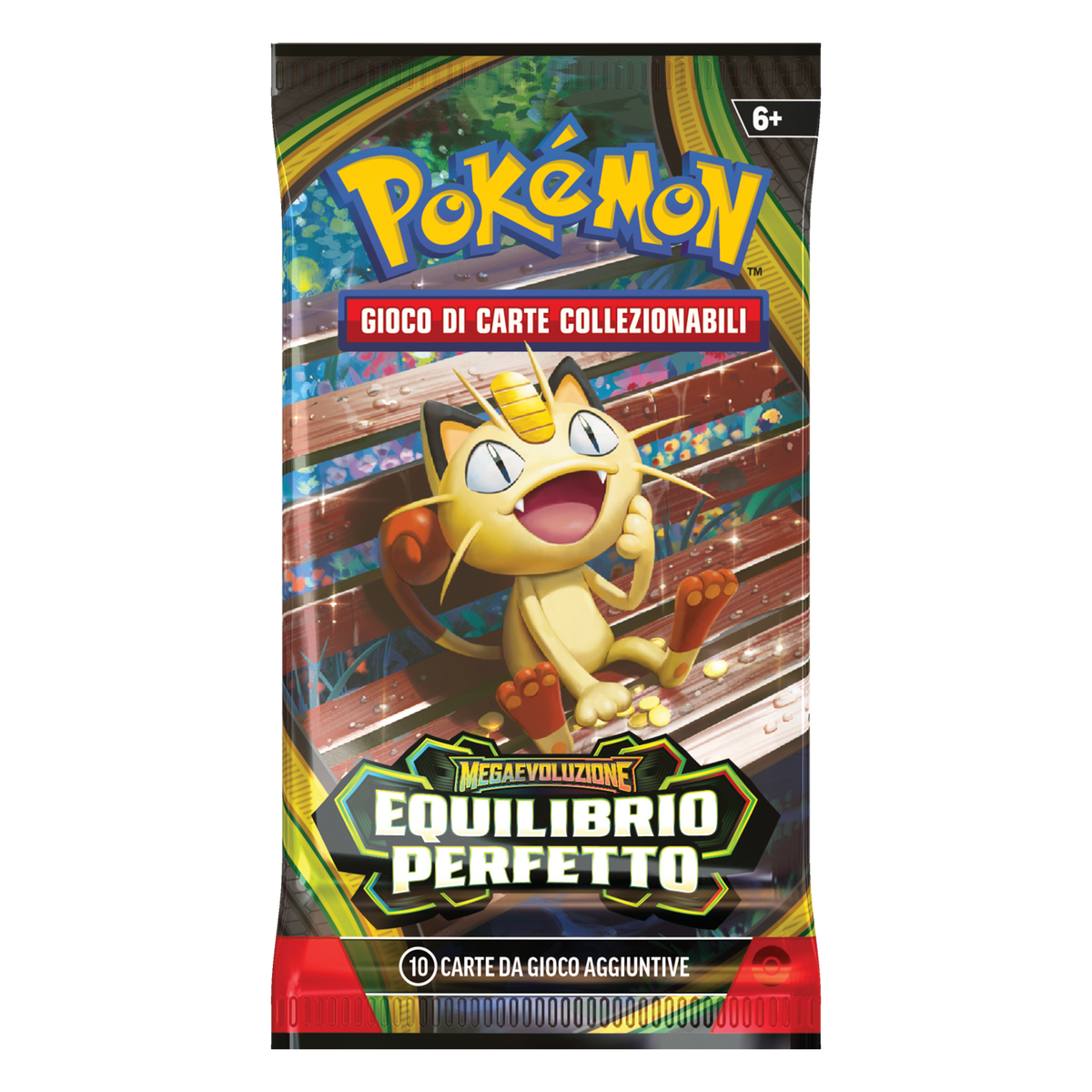 Megaevoluzione Equilibrio Perfetto POR Artwork Meowth Busta 10 Carte (IT)