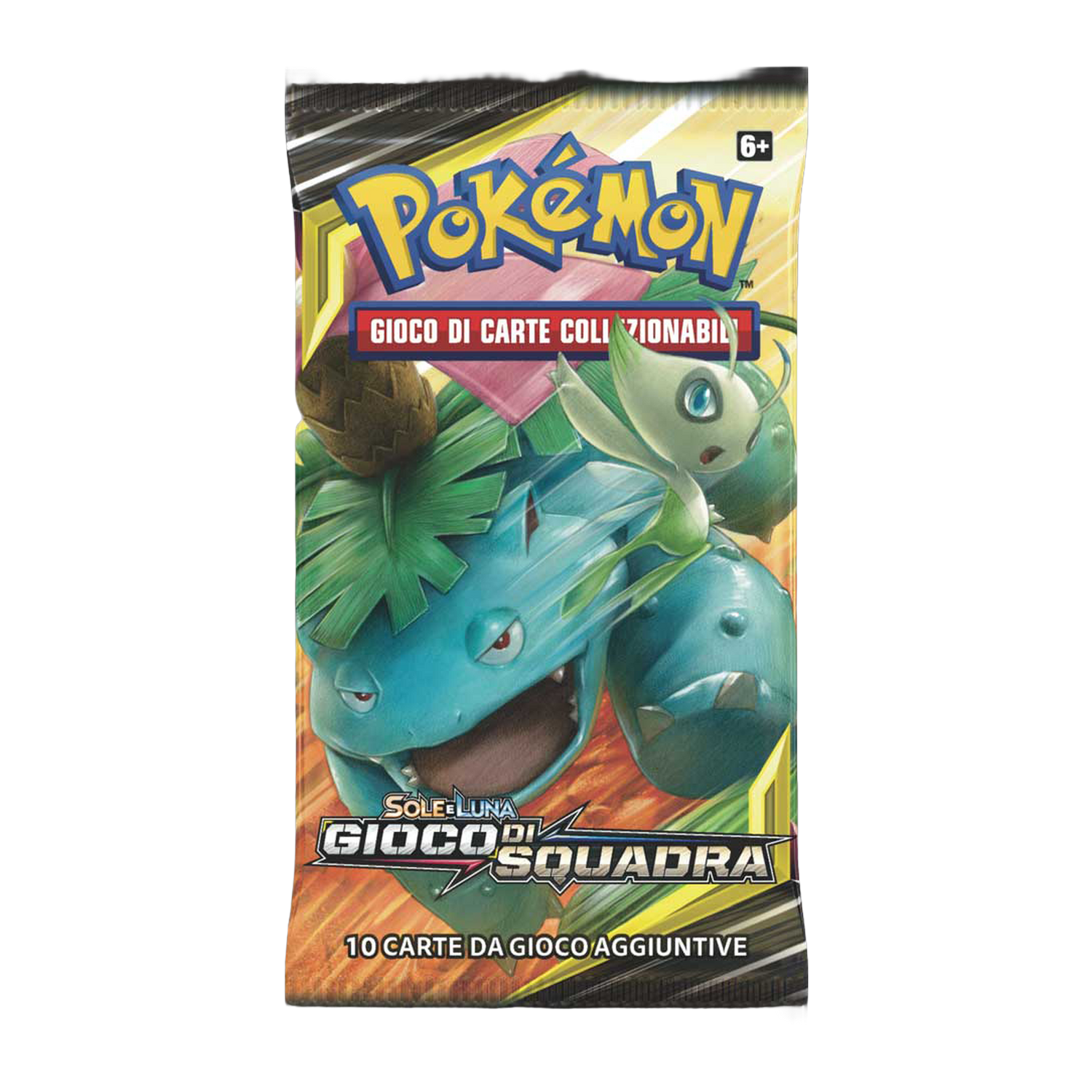Sole e Luna Gioco di Squadra TEU Artwork Celebi e Venusaur Busta 10 Carte (IT)