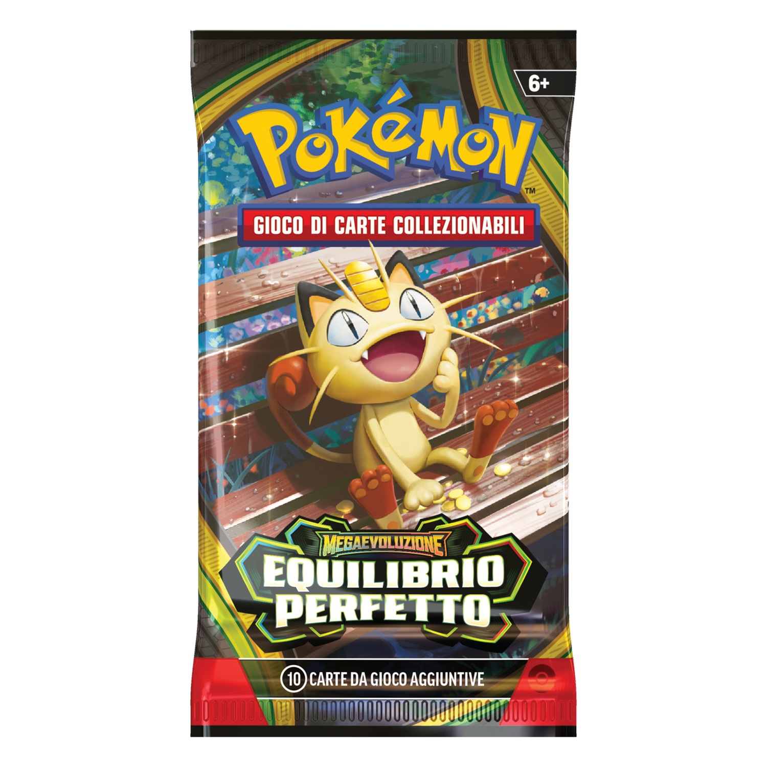Megaevoluzione Equilibrio Perfetto POR Artwork Meowth Busta 10 Carte (IT)