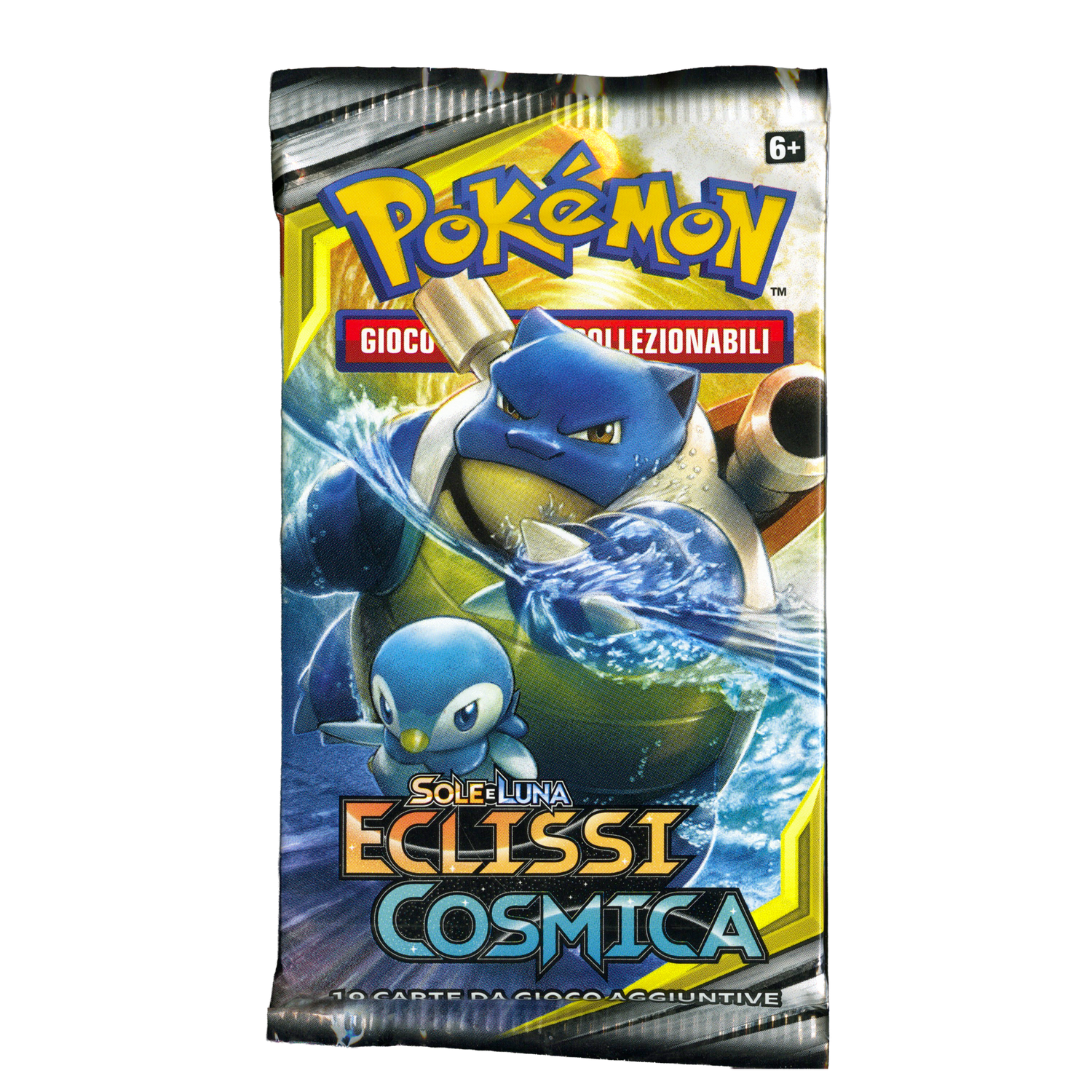 Sole e Luna Eclissi Cosmica CEC Artwork Blastoise e Piplup Busta 10 Carte (IT)